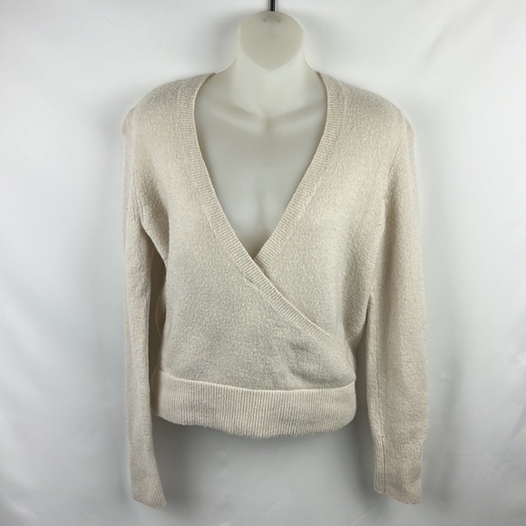Madewell Wrap Front Beige Tan Pullover Sweater Size S - Picture 5 of 10